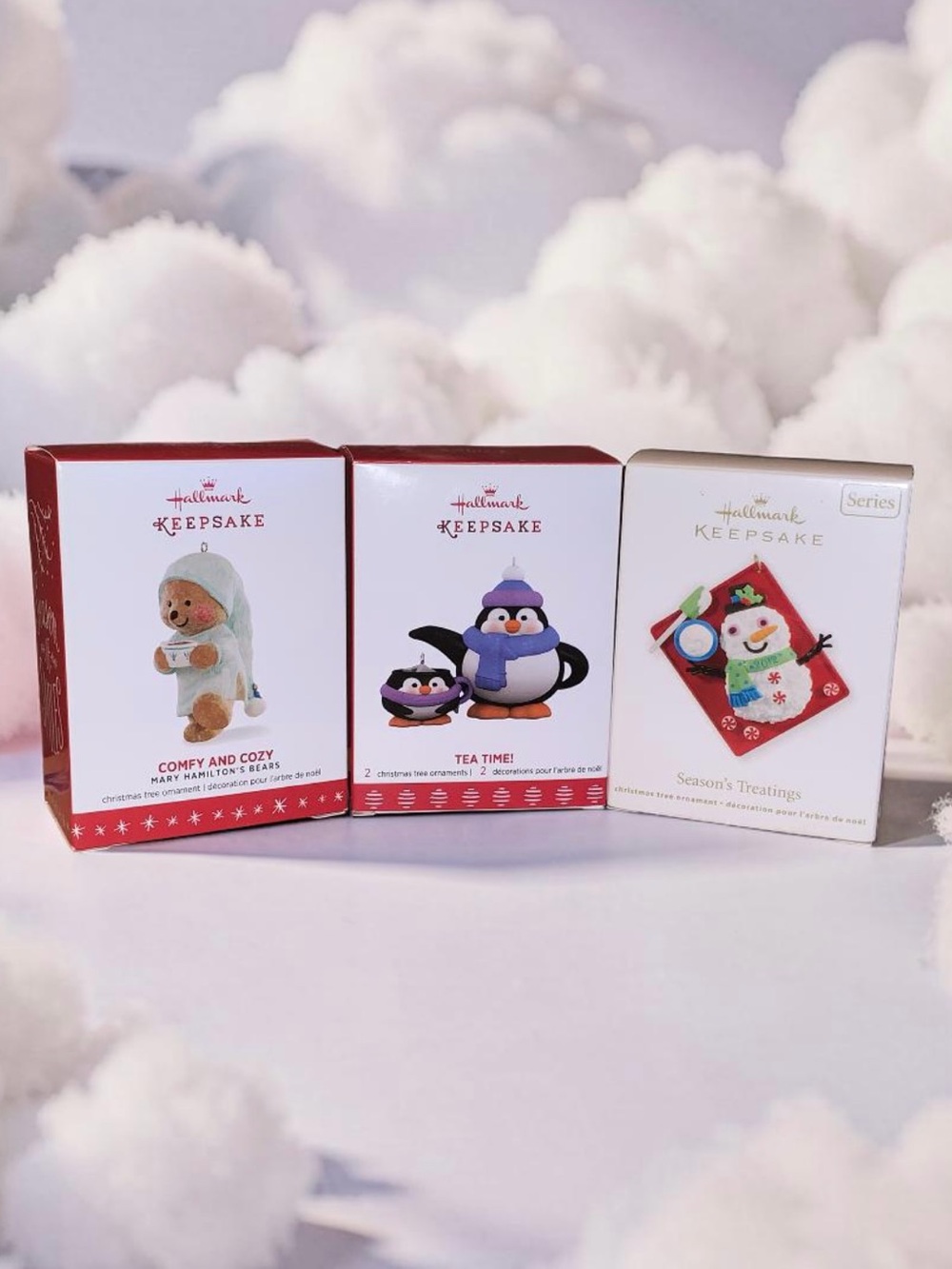 Hallmark Ornaments Comfy And Cozy Tea Time! & Season’s Treatings